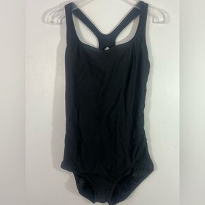 Black Speedo one piece bathing suit, size 18